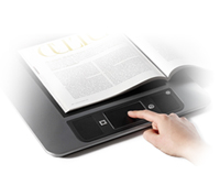 Image of the table-top magnifier with the Touch and Tap controls