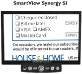 Image of a SmartView Synergy SI display showing text