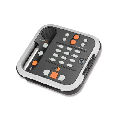 Side view of the Victor Reader Stratus12 M Daisy MP3 player device.