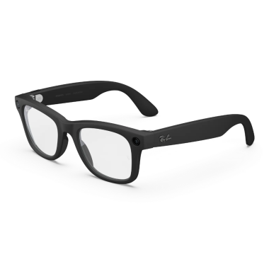 Front angle view — Wayfarer Clear Lenses Matte Black frame


