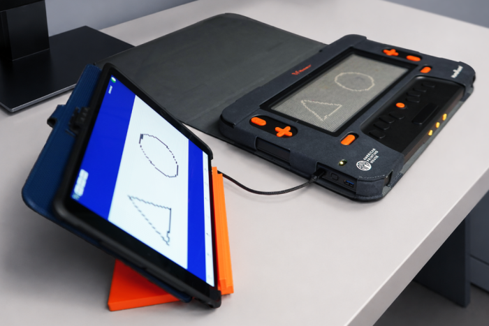 Wing It, a tactile drawing tool for Monarch, displaying tactile shapes.