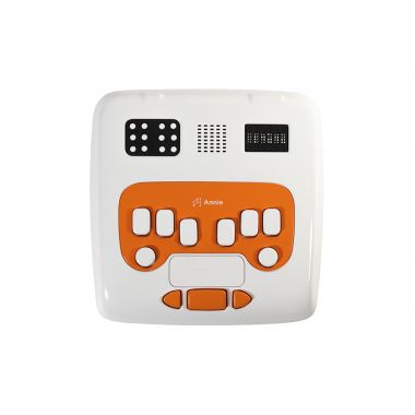Top view of Annie's Interactive self-learning braille device